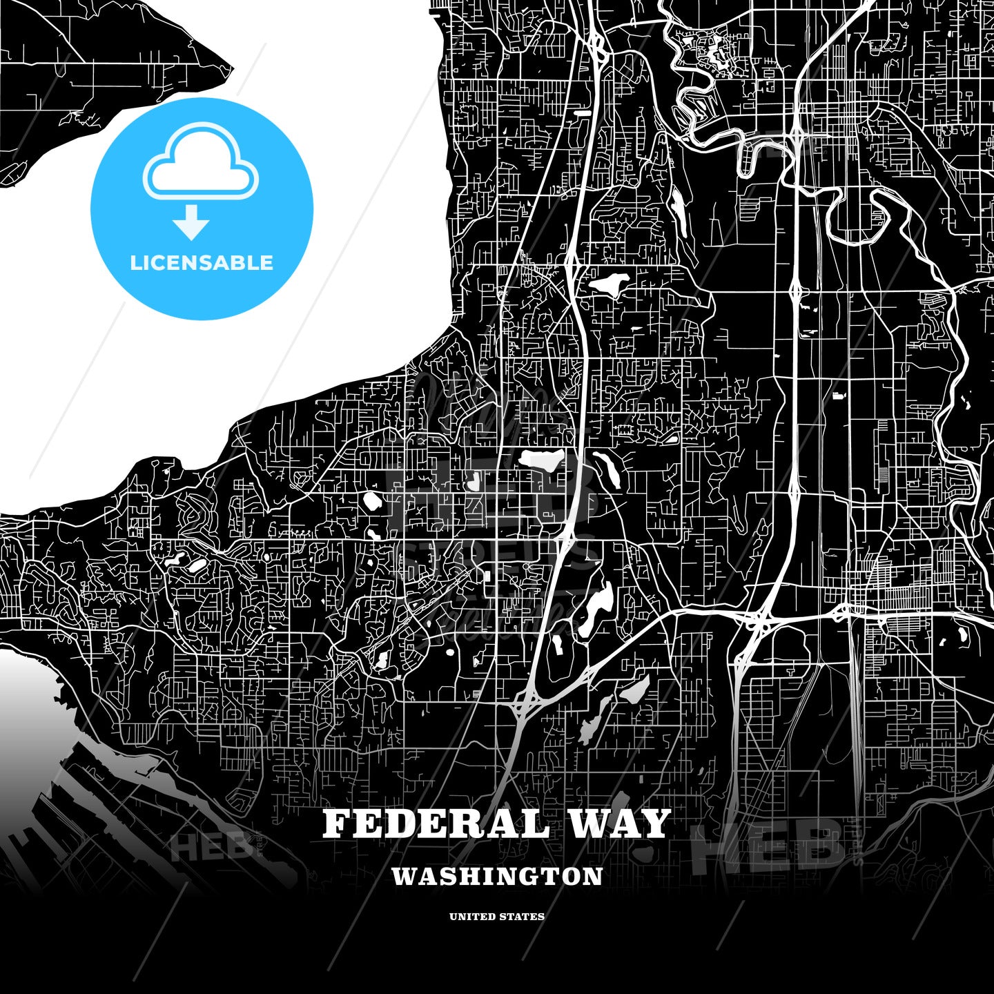 Federal Way, Washington, USA map