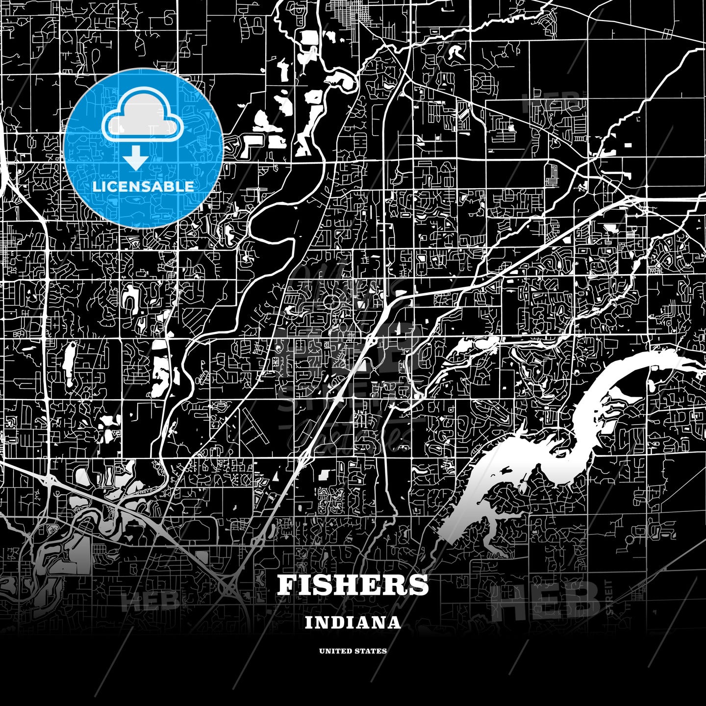 Fishers, Indiana, USA map