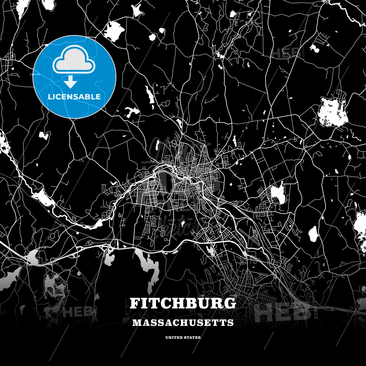 Fitchburg, Massachusetts, USA map