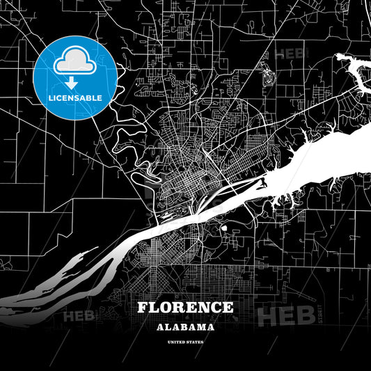 Florence, Alabama, USA map