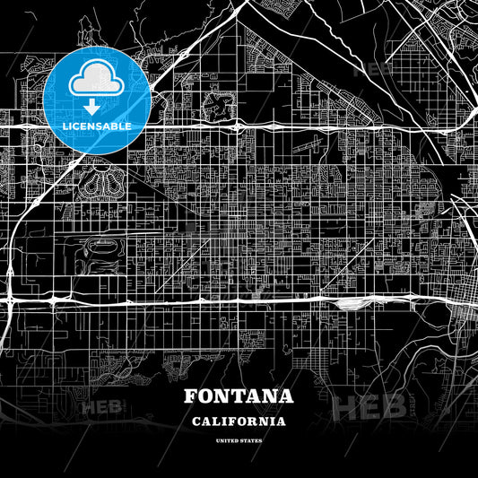 Fontana, California, USA map