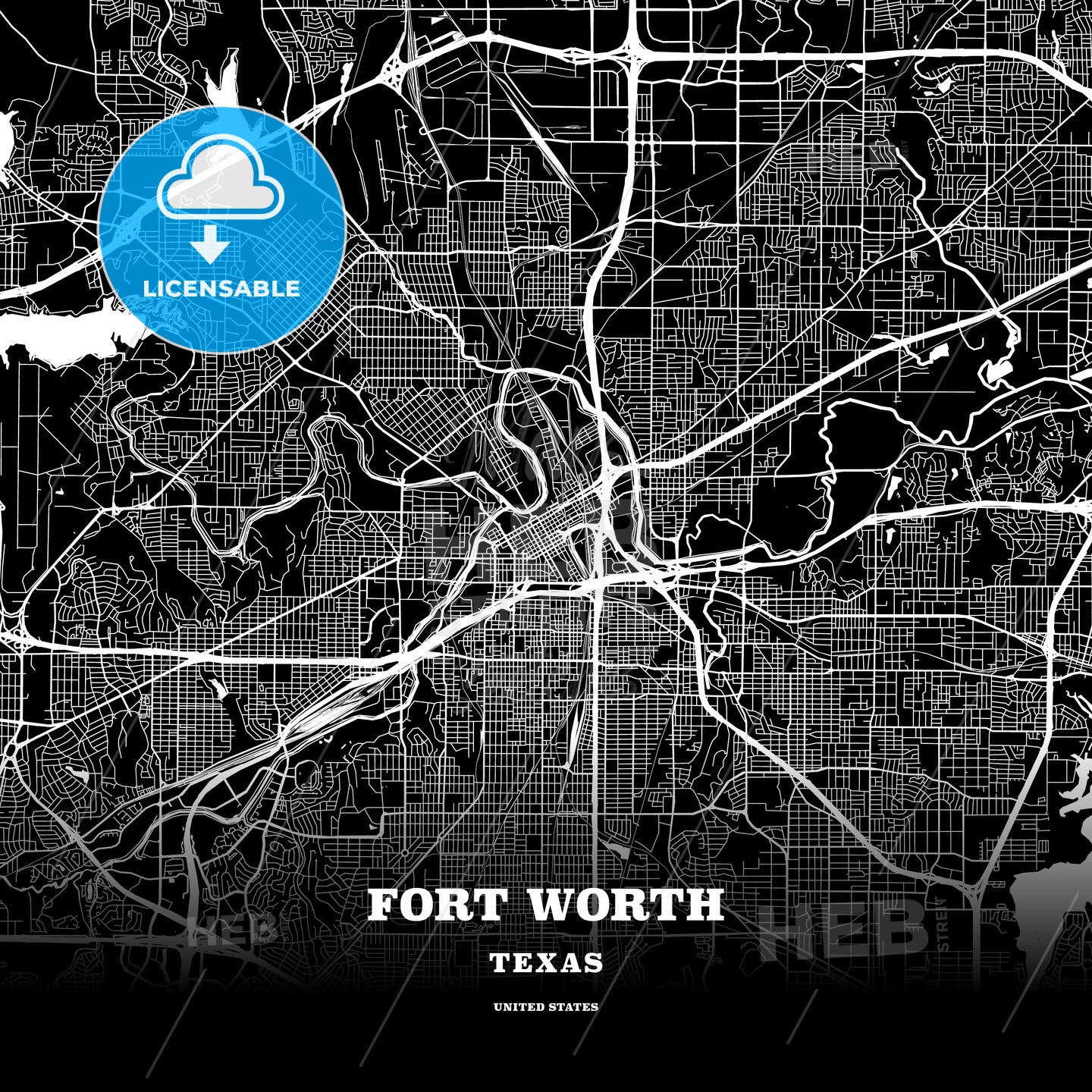 Fort Worth, Texas, USA map