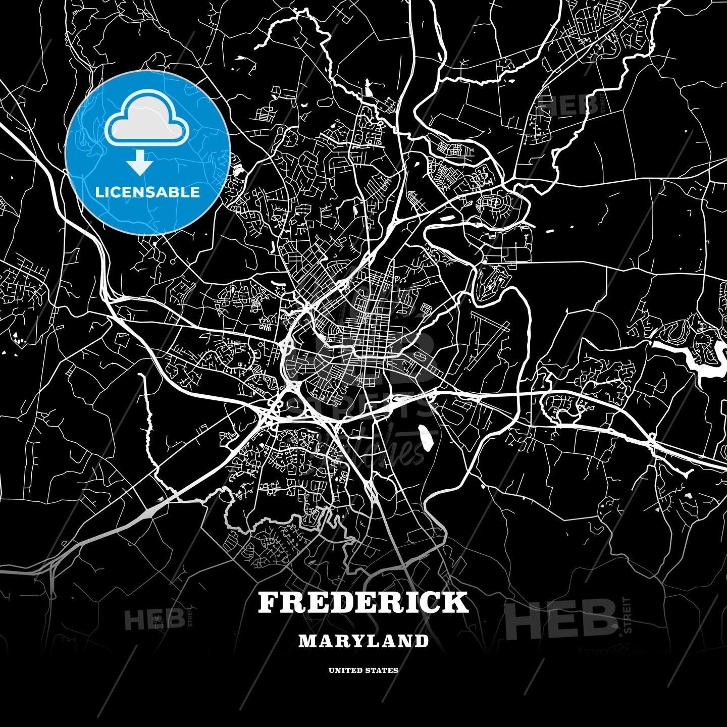 Frederick, Maryland, USA map
