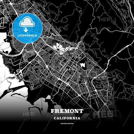 Fremont, California, USA map