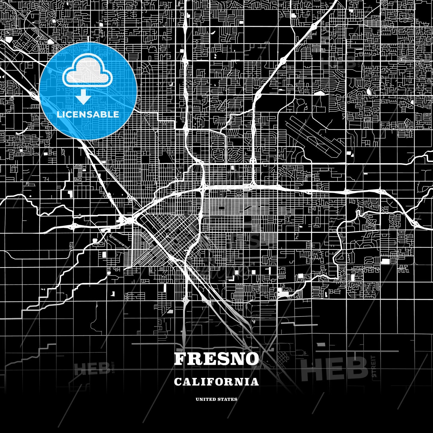 Fresno, California, USA map