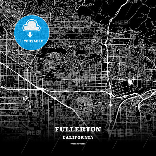 Fullerton, California, USA map