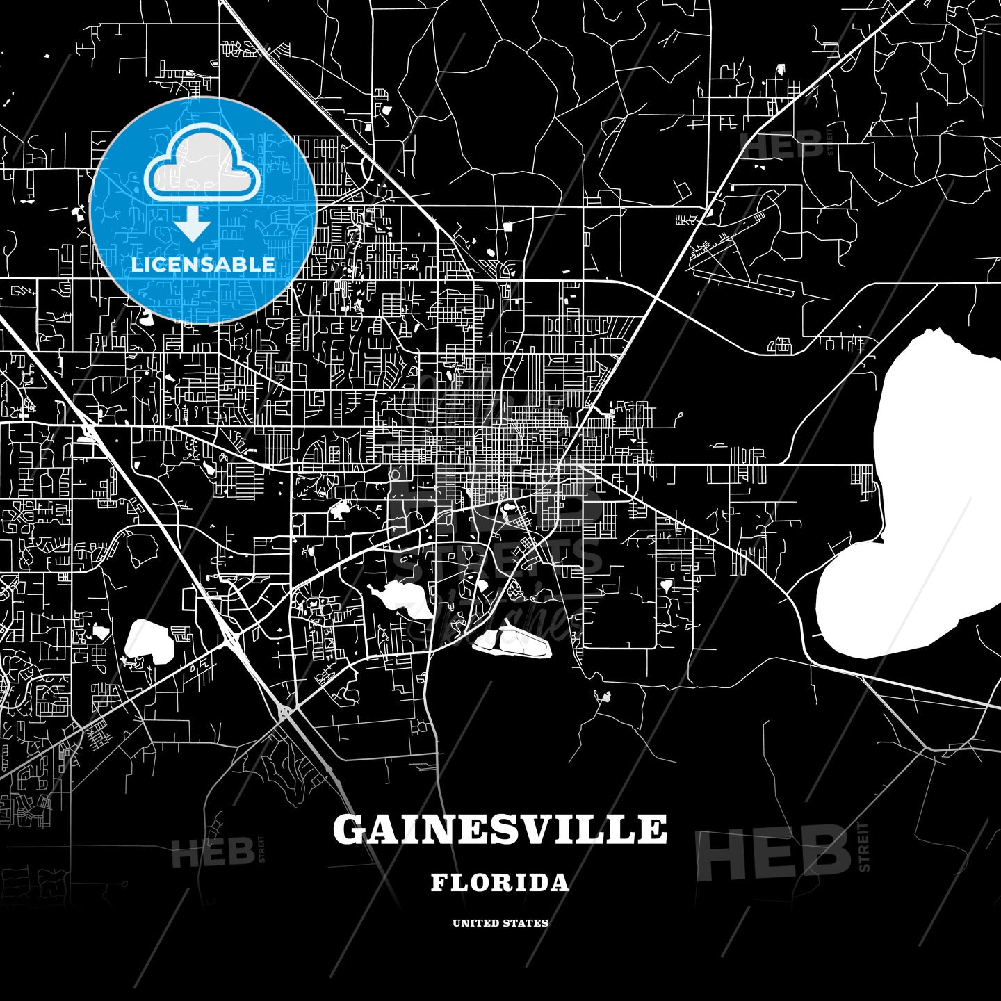 Gainesville, Florida, USA map