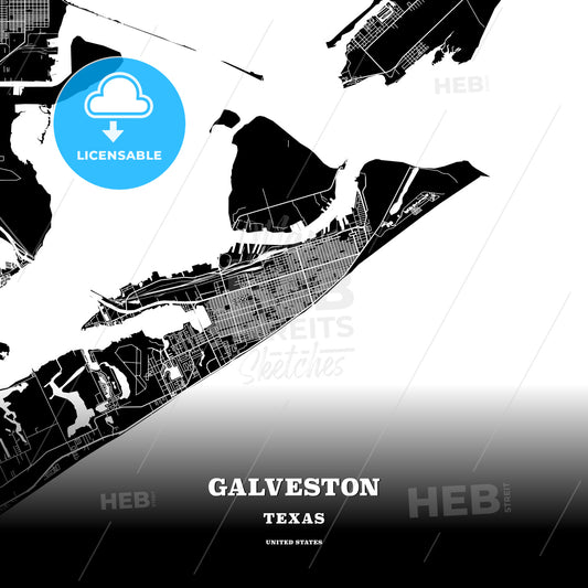 Galveston, Texas, USA map