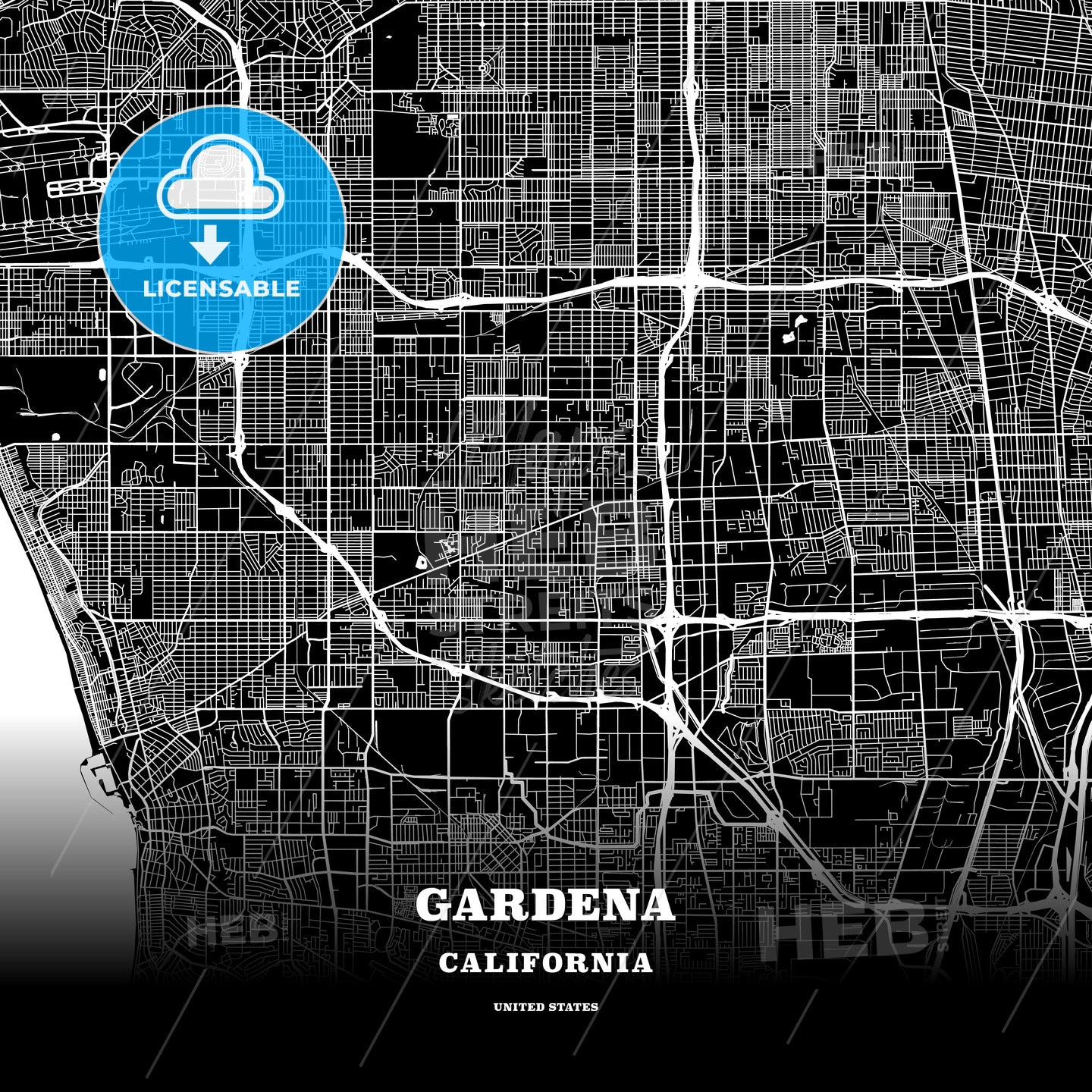 Gardena, California, USA map