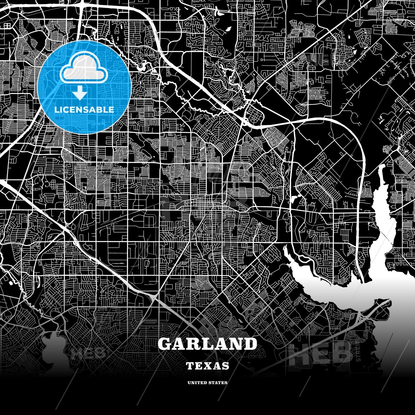 Garland, Texas, USA map