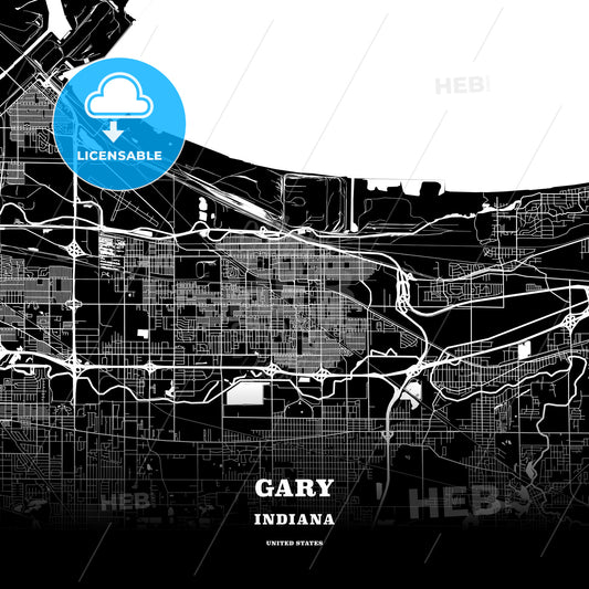 Gary, Indiana, USA map