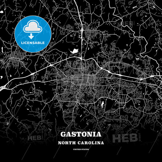 Gastonia, North Carolina, USA map