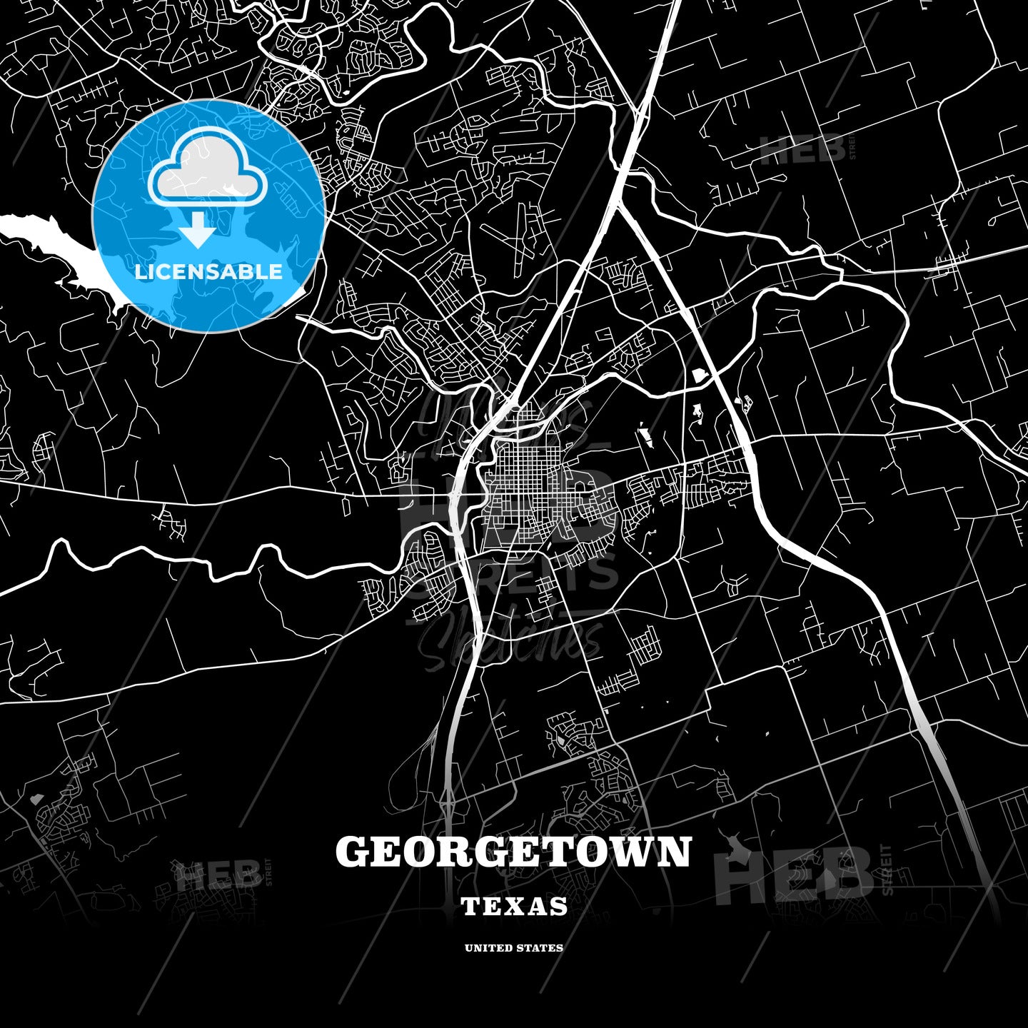Georgetown, Texas, USA map