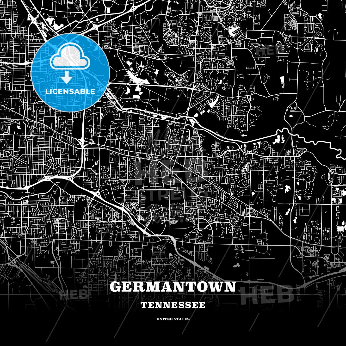 Germantown, Tennessee, USA map