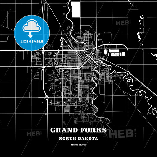 Grand Forks, North Dakota, USA map