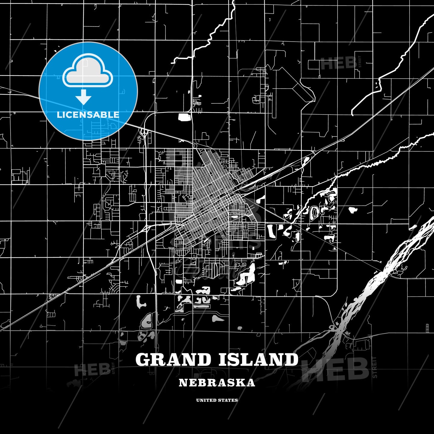 Grand Island, Nebraska, USA map