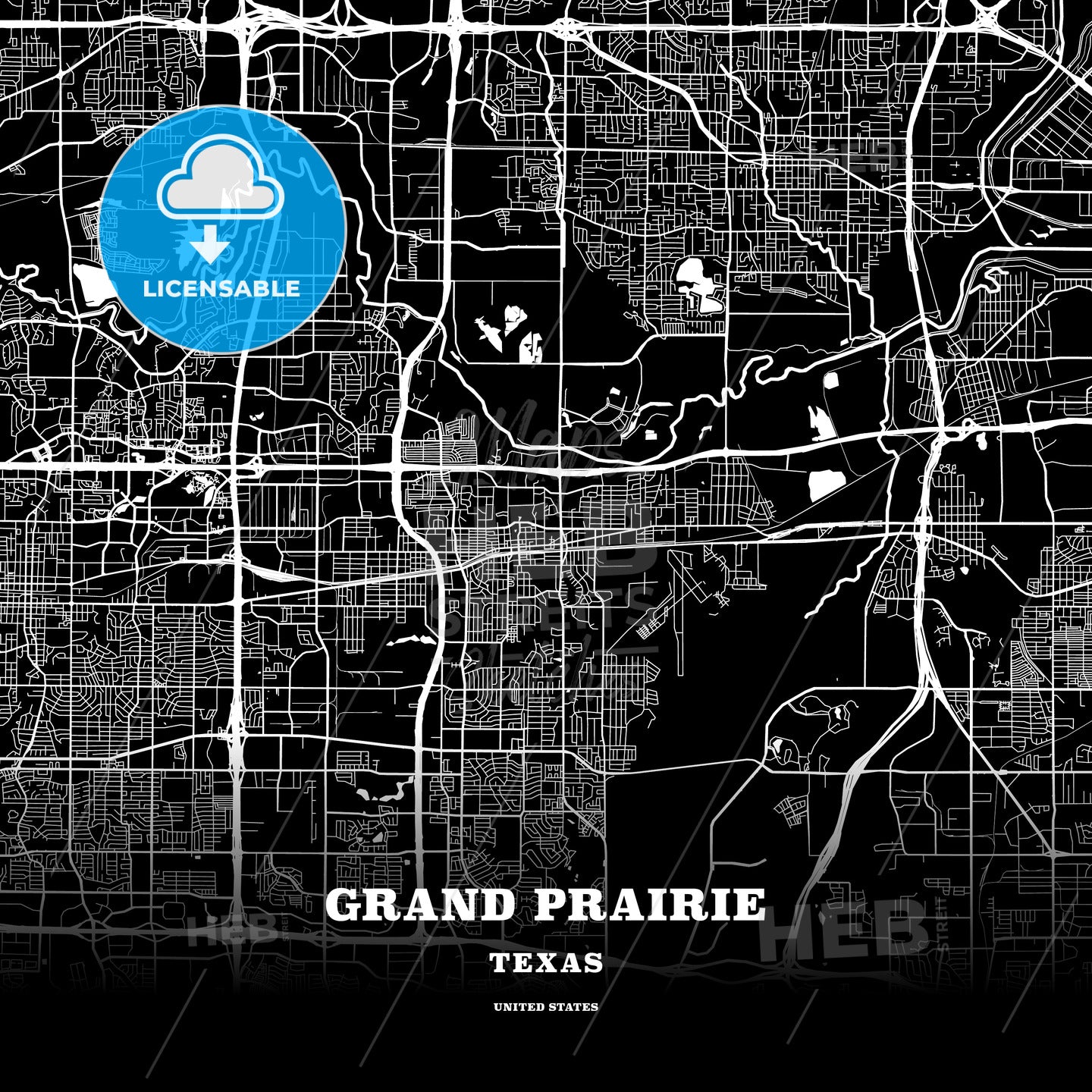 Grand Prairie, Texas, USA map