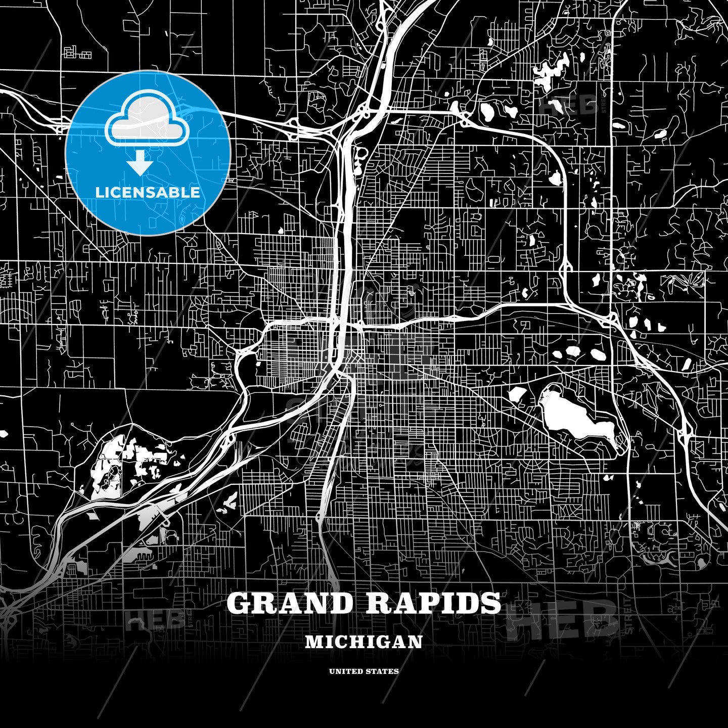 Grand Rapids, Michigan, USA map