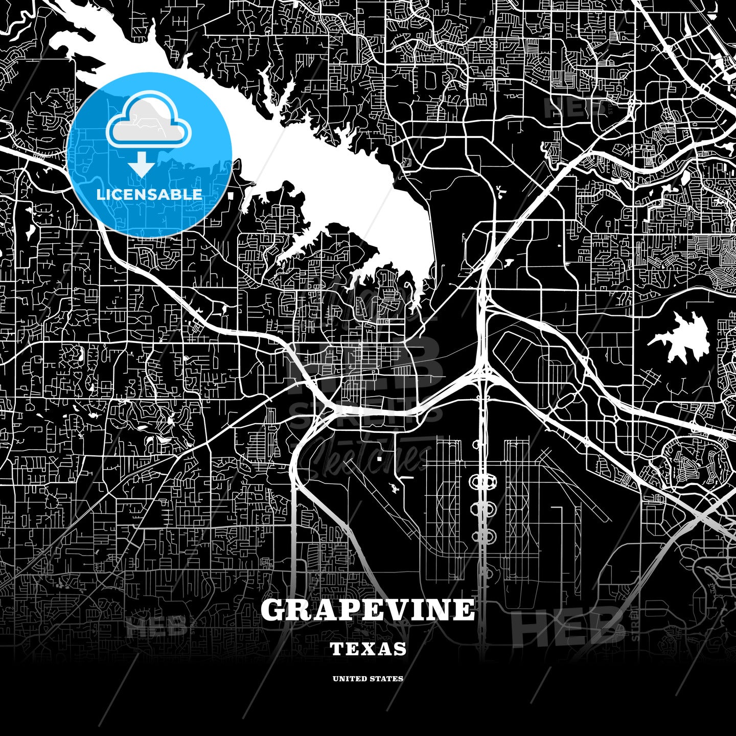 Grapevine, Texas, USA map