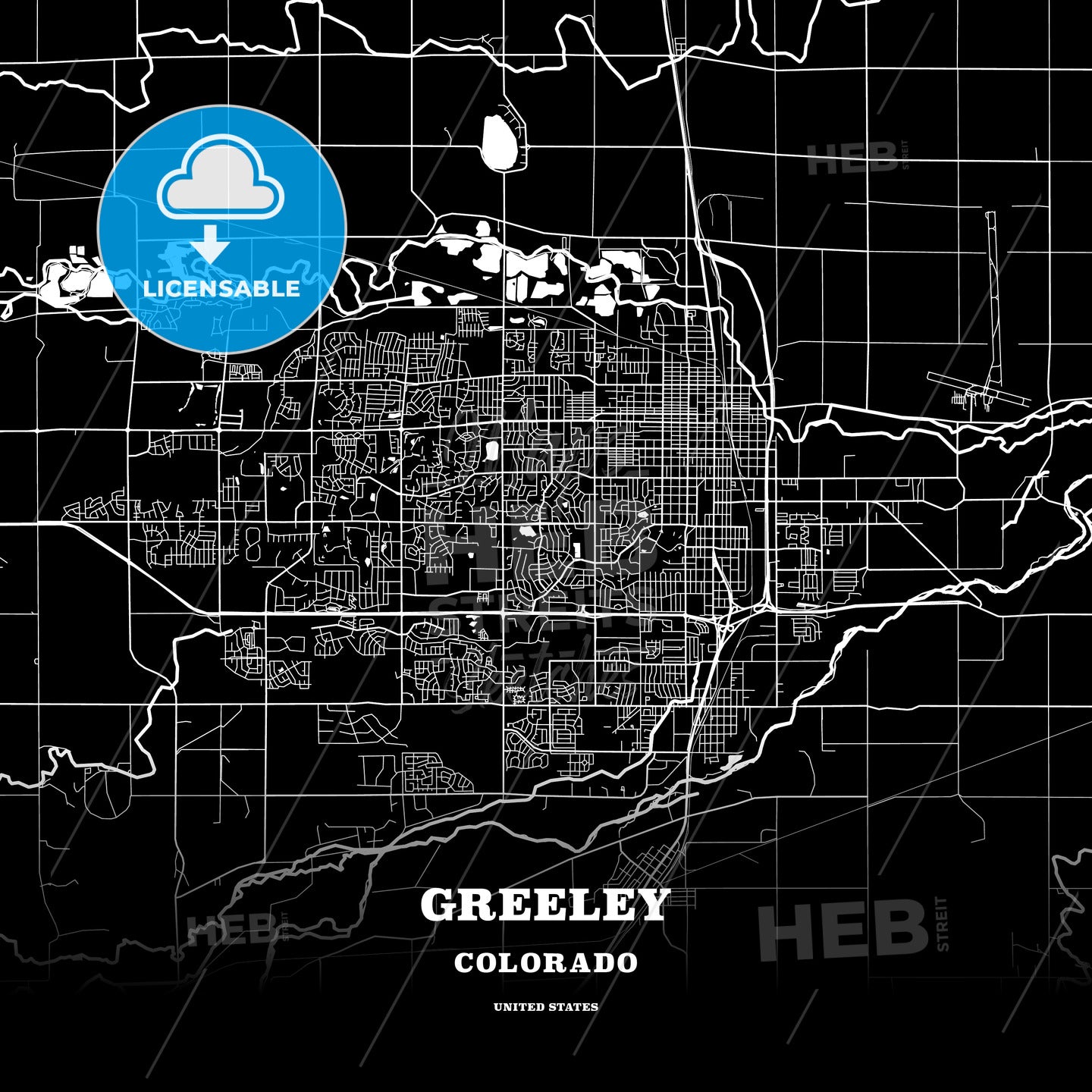 Greeley, Colorado, USA map