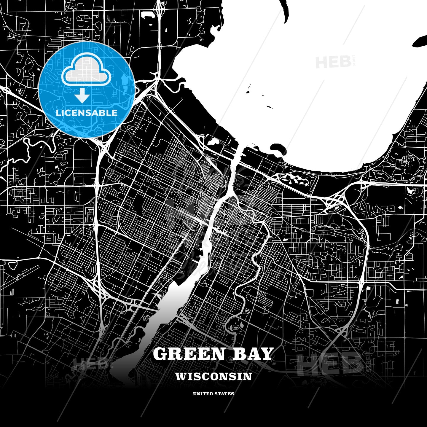 Green Bay, Wisconsin, USA map