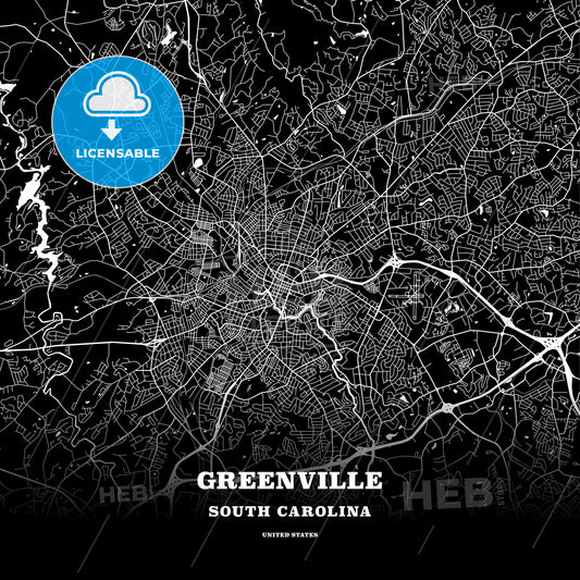 Greenville, South Carolina, USA map