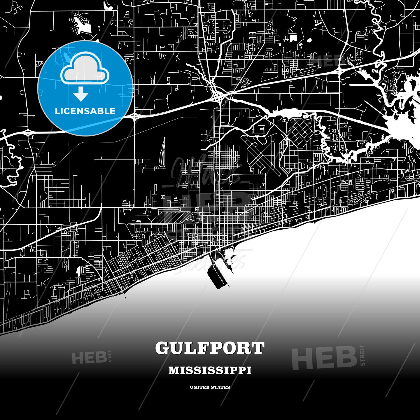 Gulfport, Mississippi, USA map