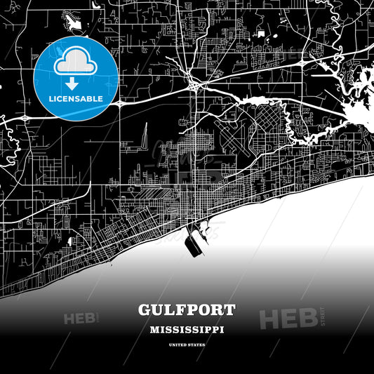 Gulfport, Mississippi, USA map