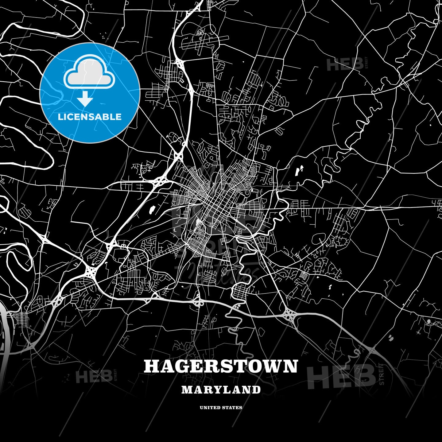 Hagerstown, Maryland, USA map
