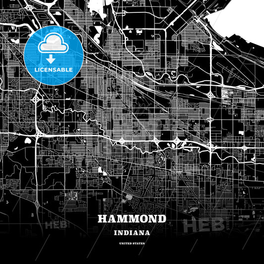 Hammond, Indiana, USA map