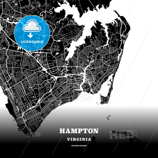 Hampton, Virginia, USA map