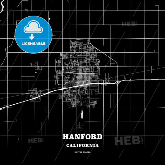 Hanford, California, USA map
