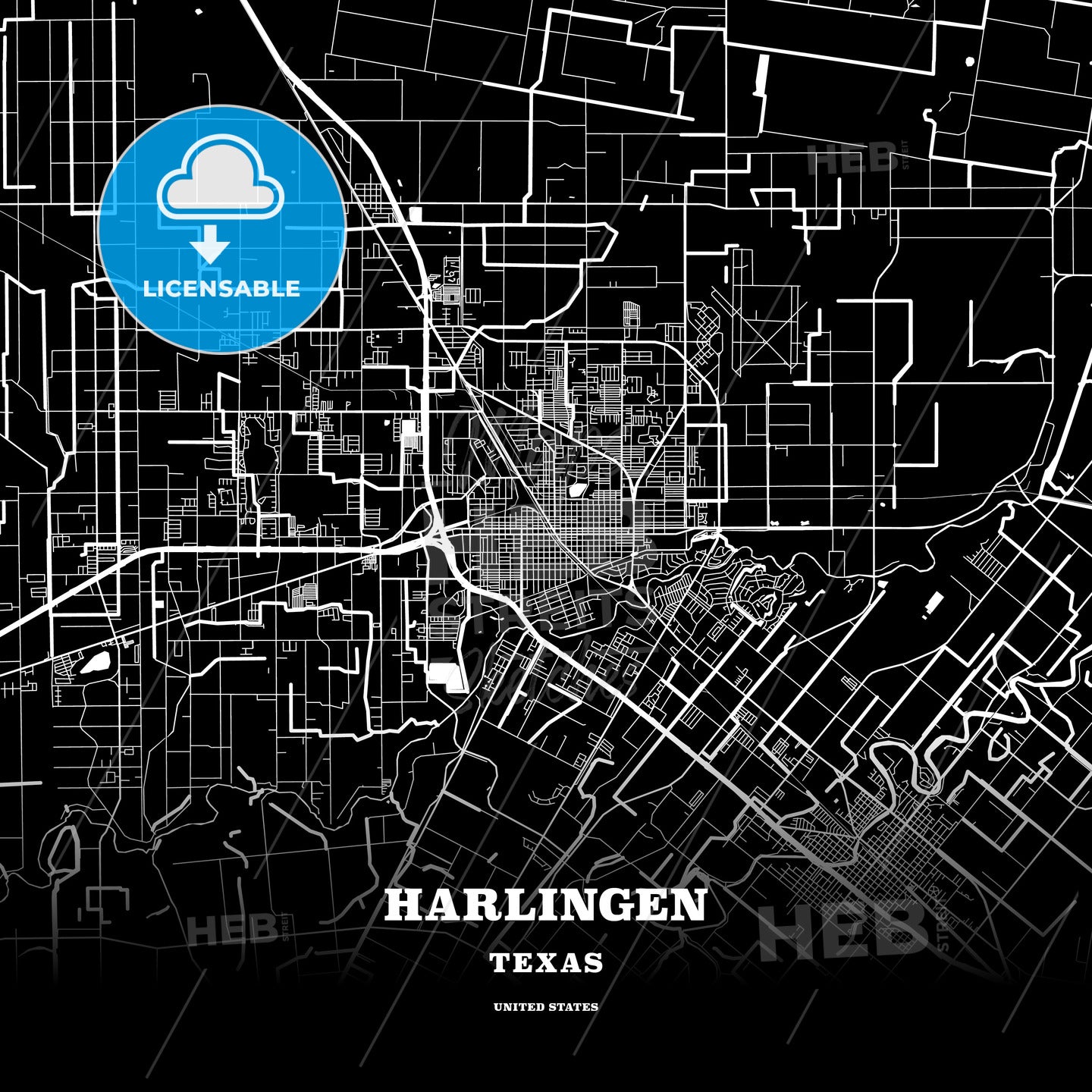 Harlingen, Texas, USA map