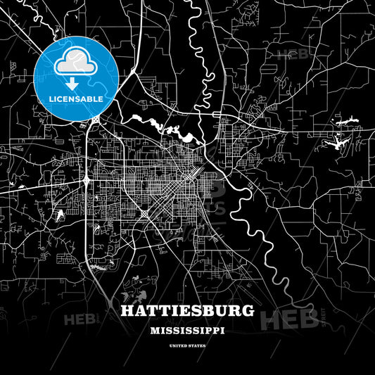 Hattiesburg, Mississippi, USA map