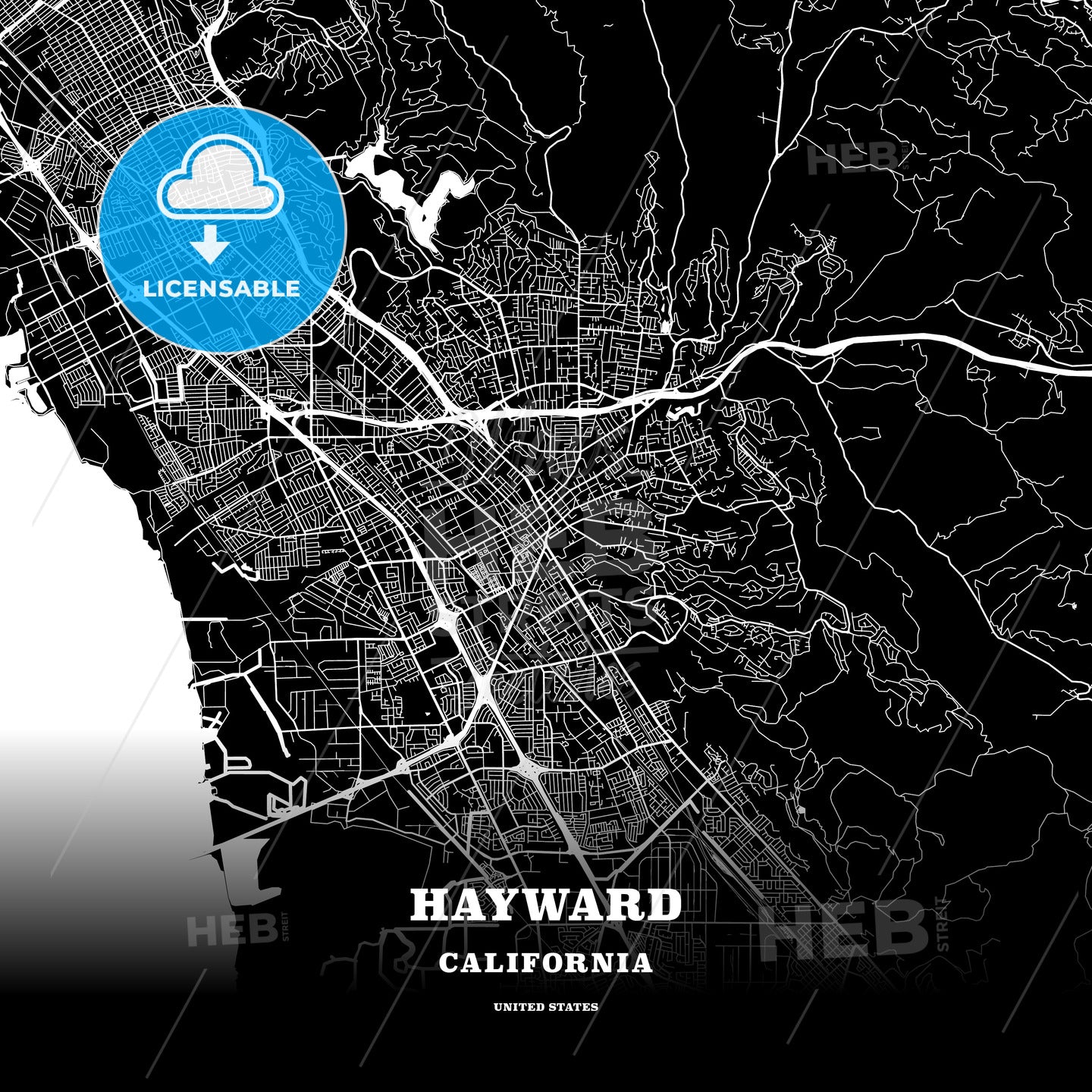Hayward, California, USA map