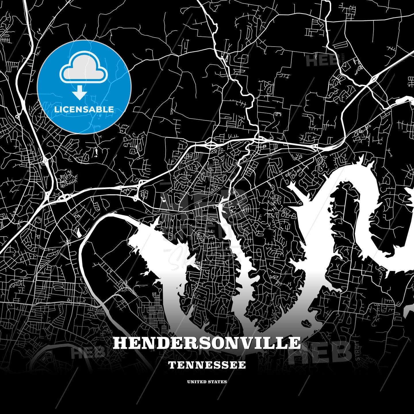 Hendersonville, Tennessee, USA map