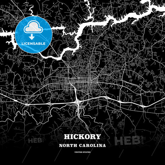 Hickory, North Carolina, USA map