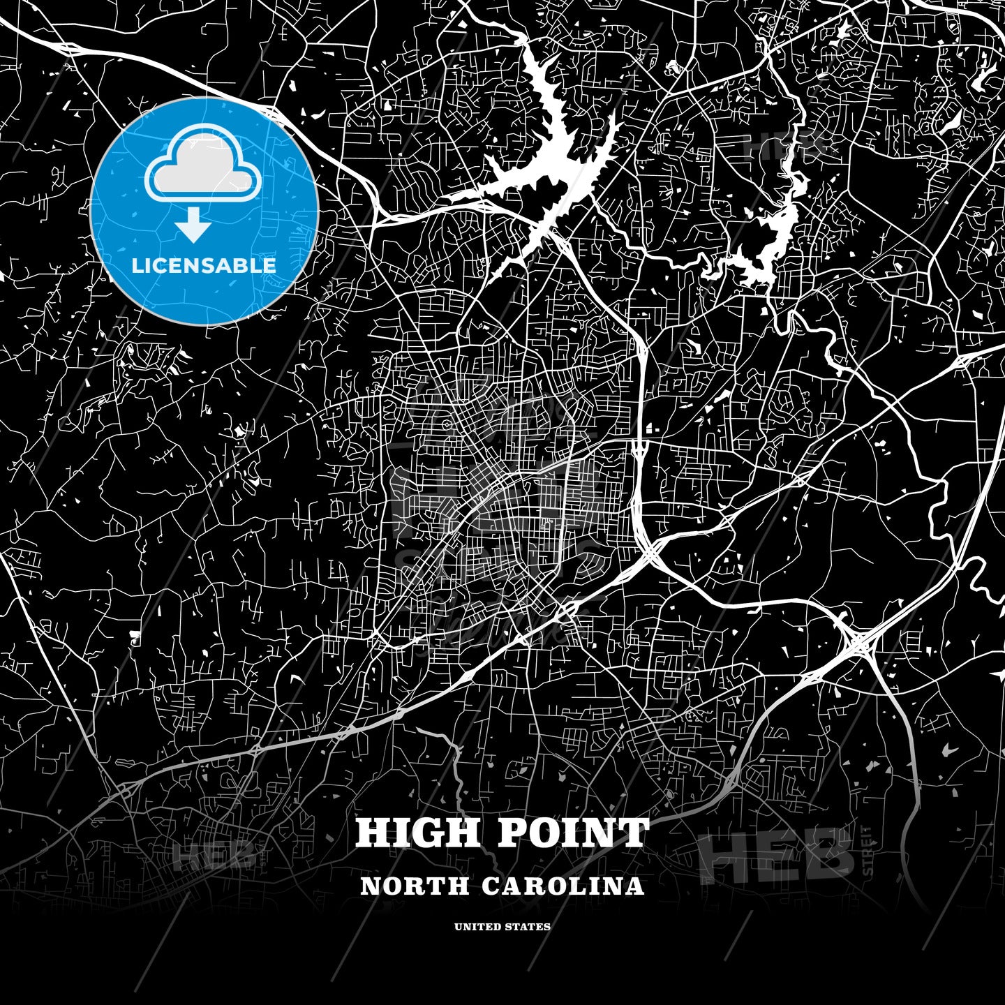 High Point, North Carolina, USA map