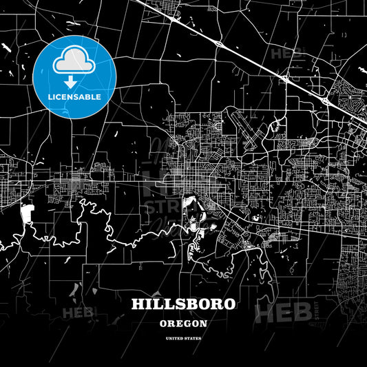 Hillsboro, Oregon, USA map