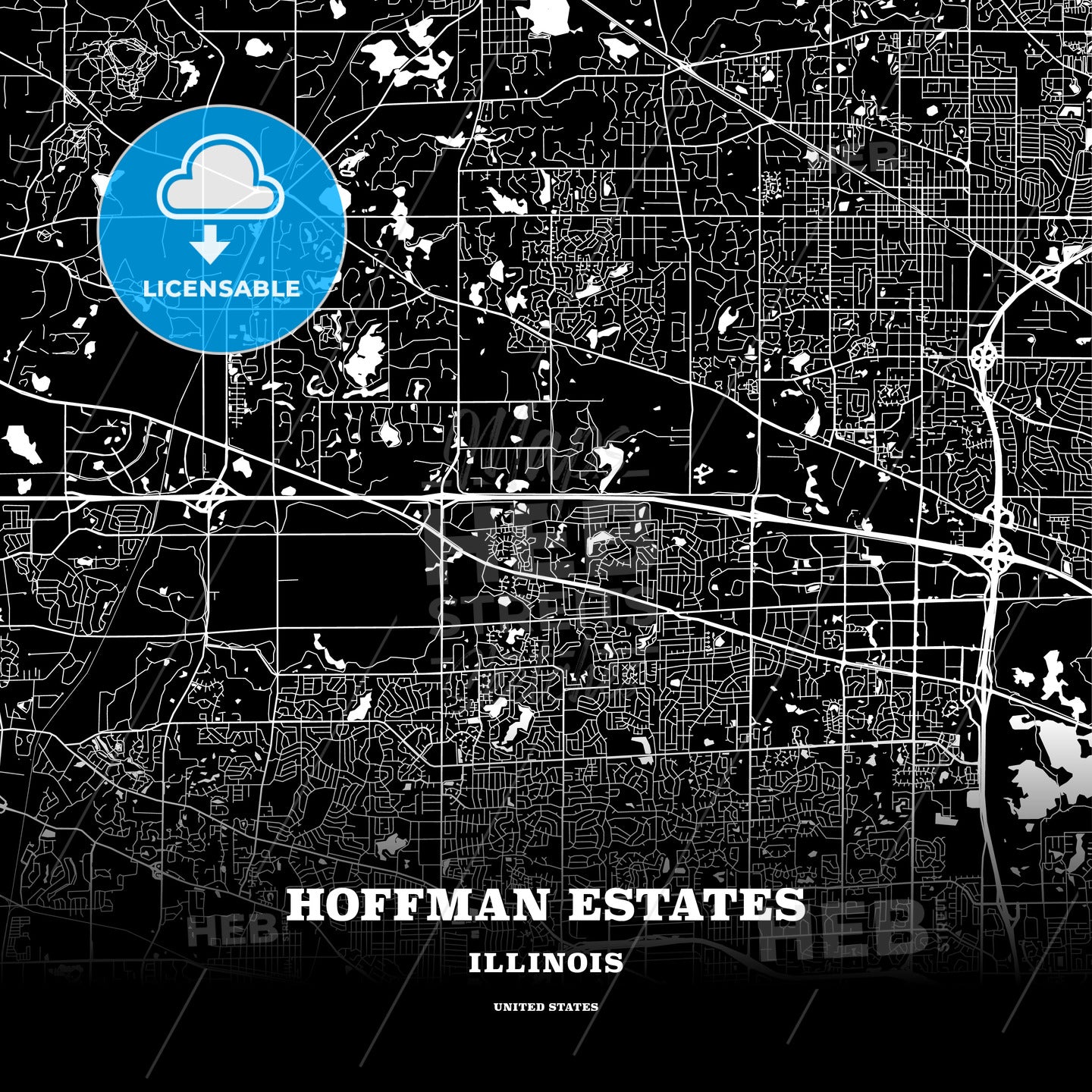 Hoffman Estates, Illinois, USA map