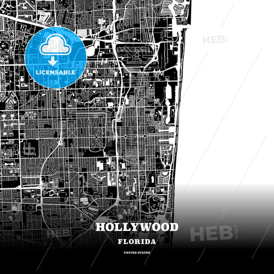 Hollywood, Florida, USA map