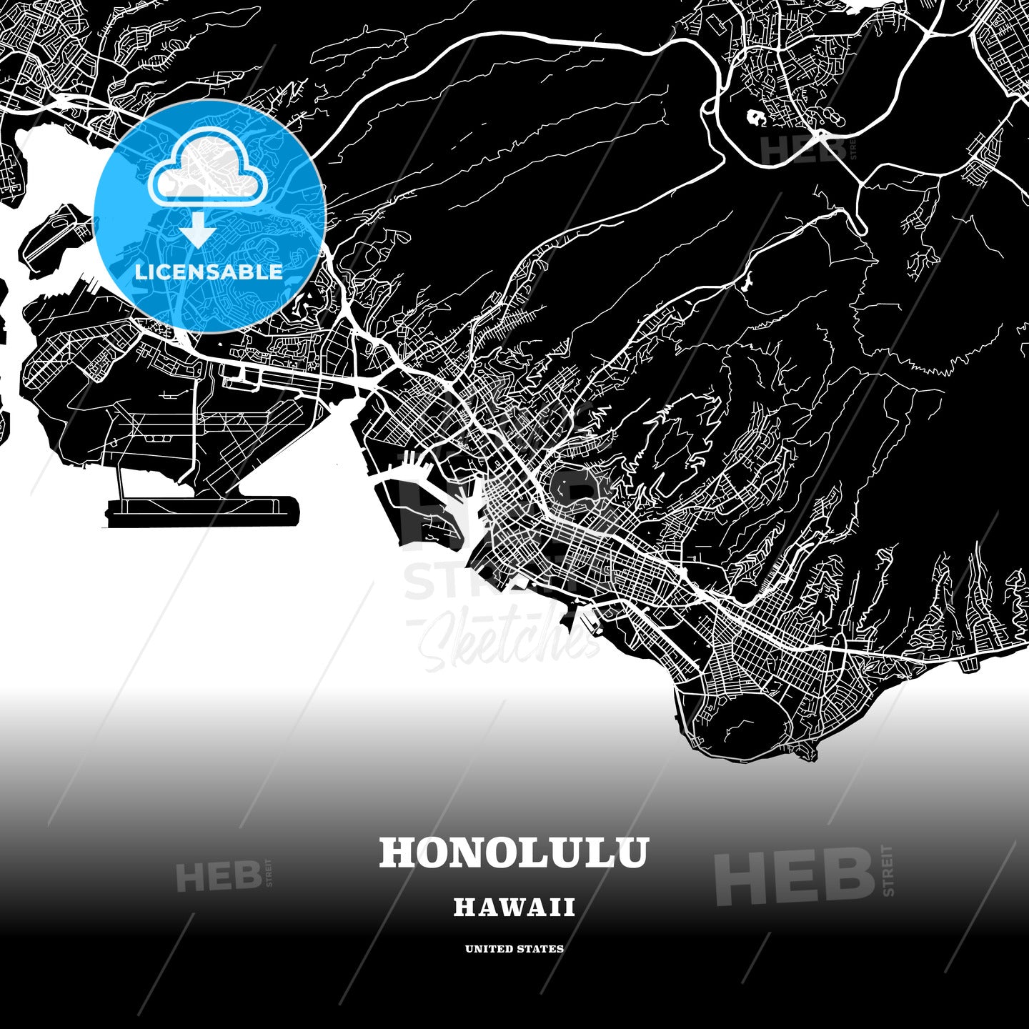 Honolulu, Hawaii, USA map