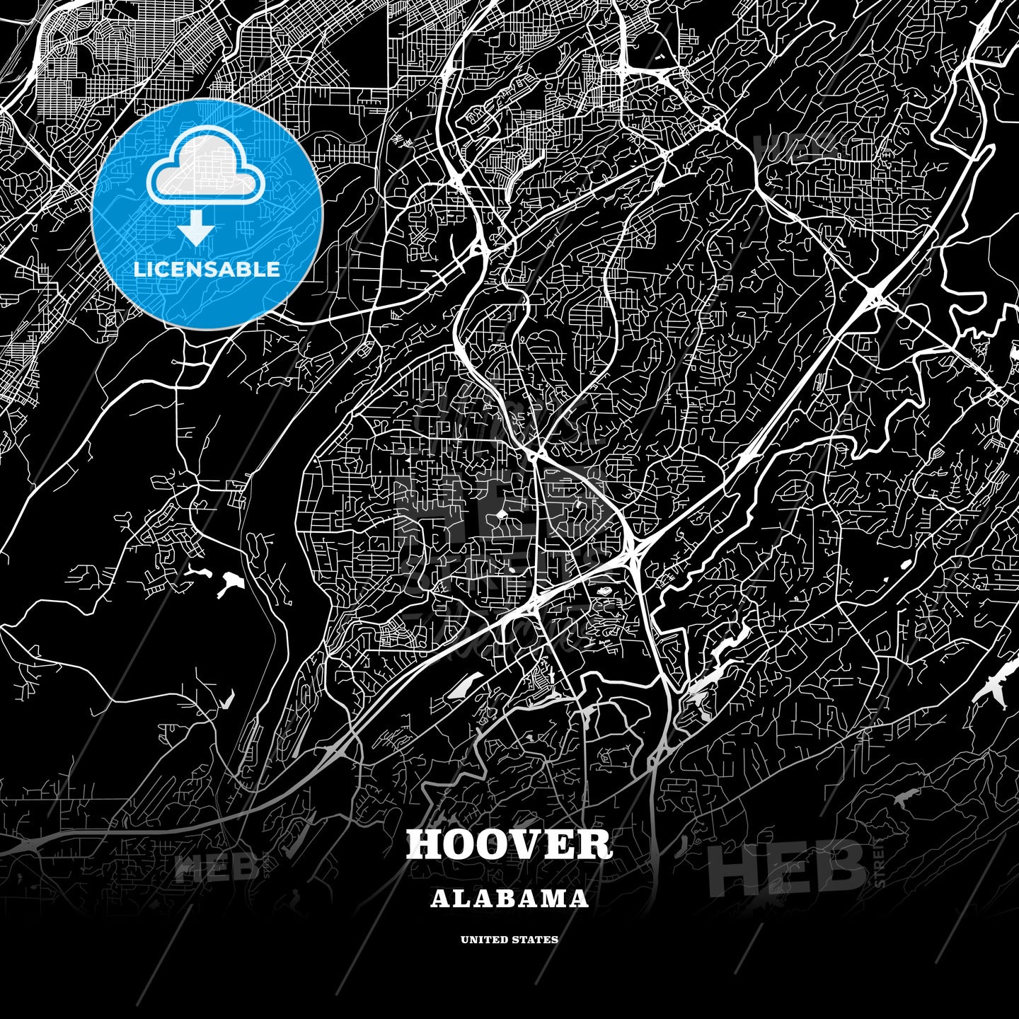 Hoover, Alabama, USA map
