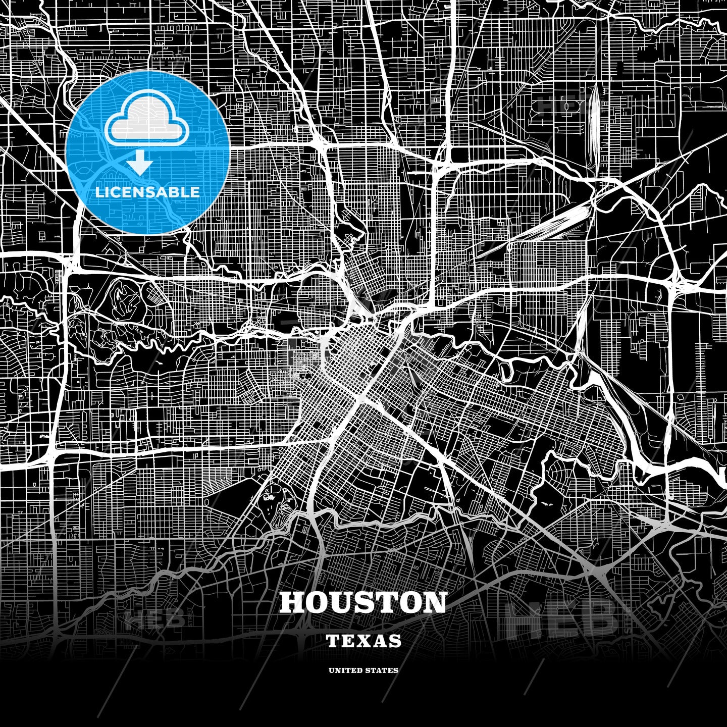 Houston, Texas, USA map
