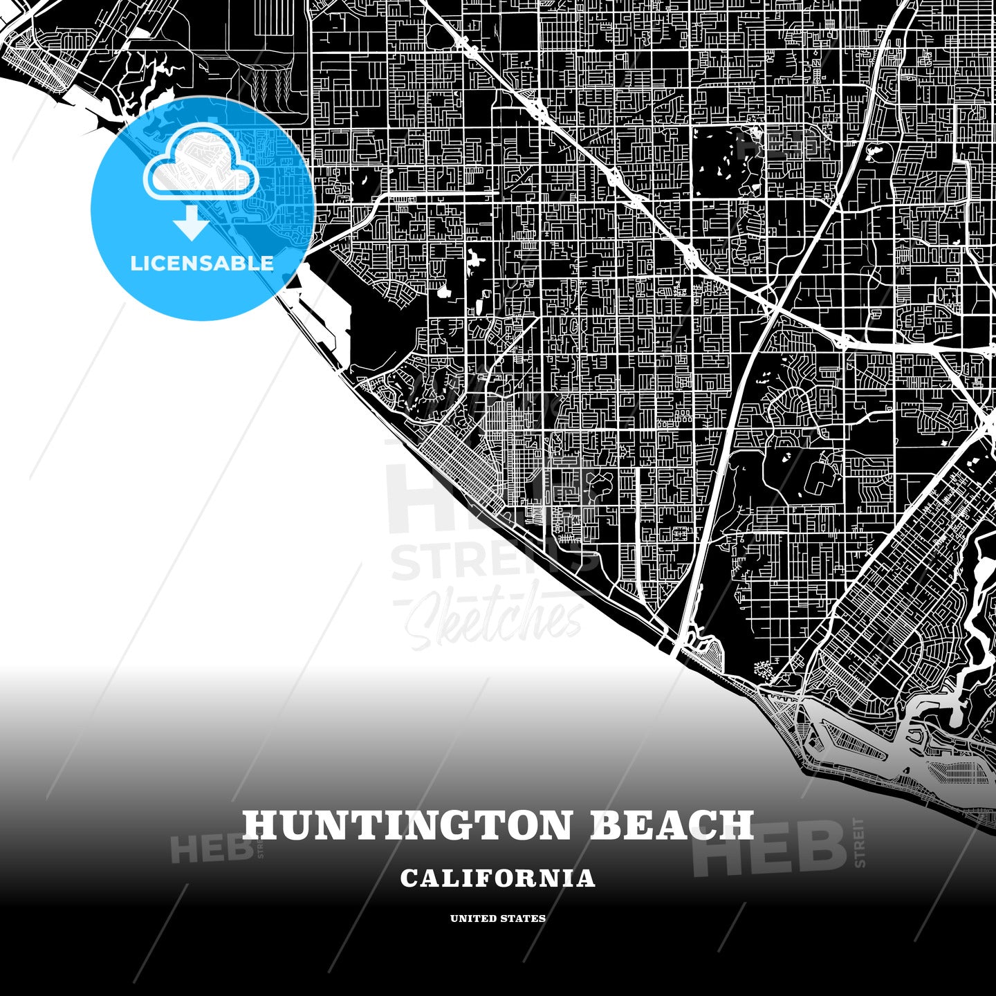 Huntington Beach, California, USA map