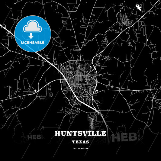 Huntsville, Texas, USA map