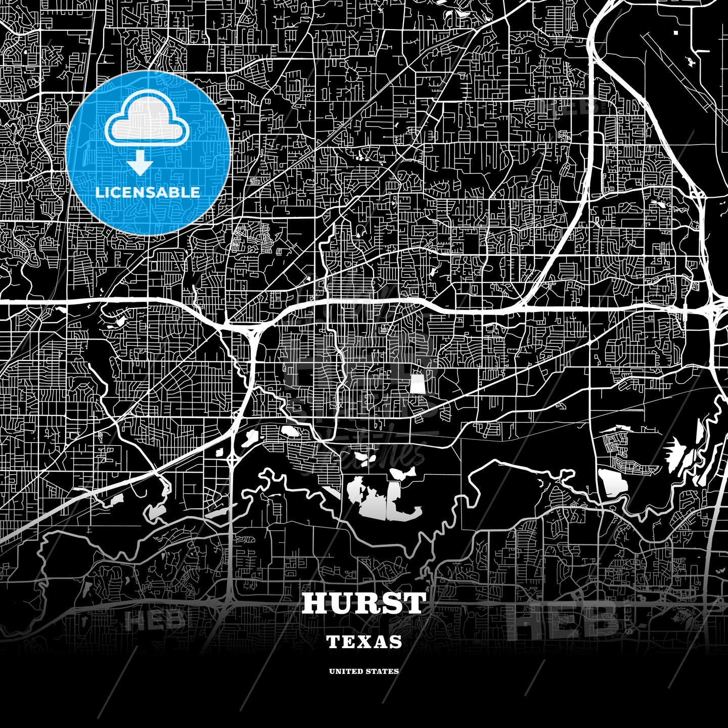 Hurst, Texas, USA map