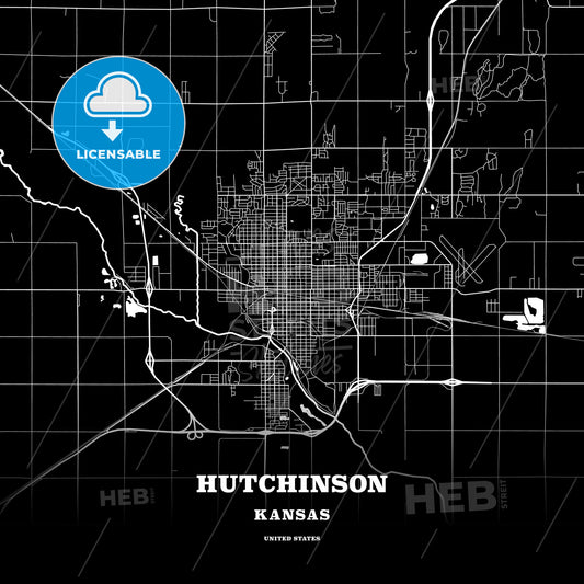 Hutchinson, Kansas, USA map