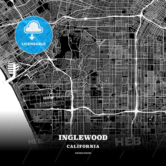 Inglewood, California, USA map