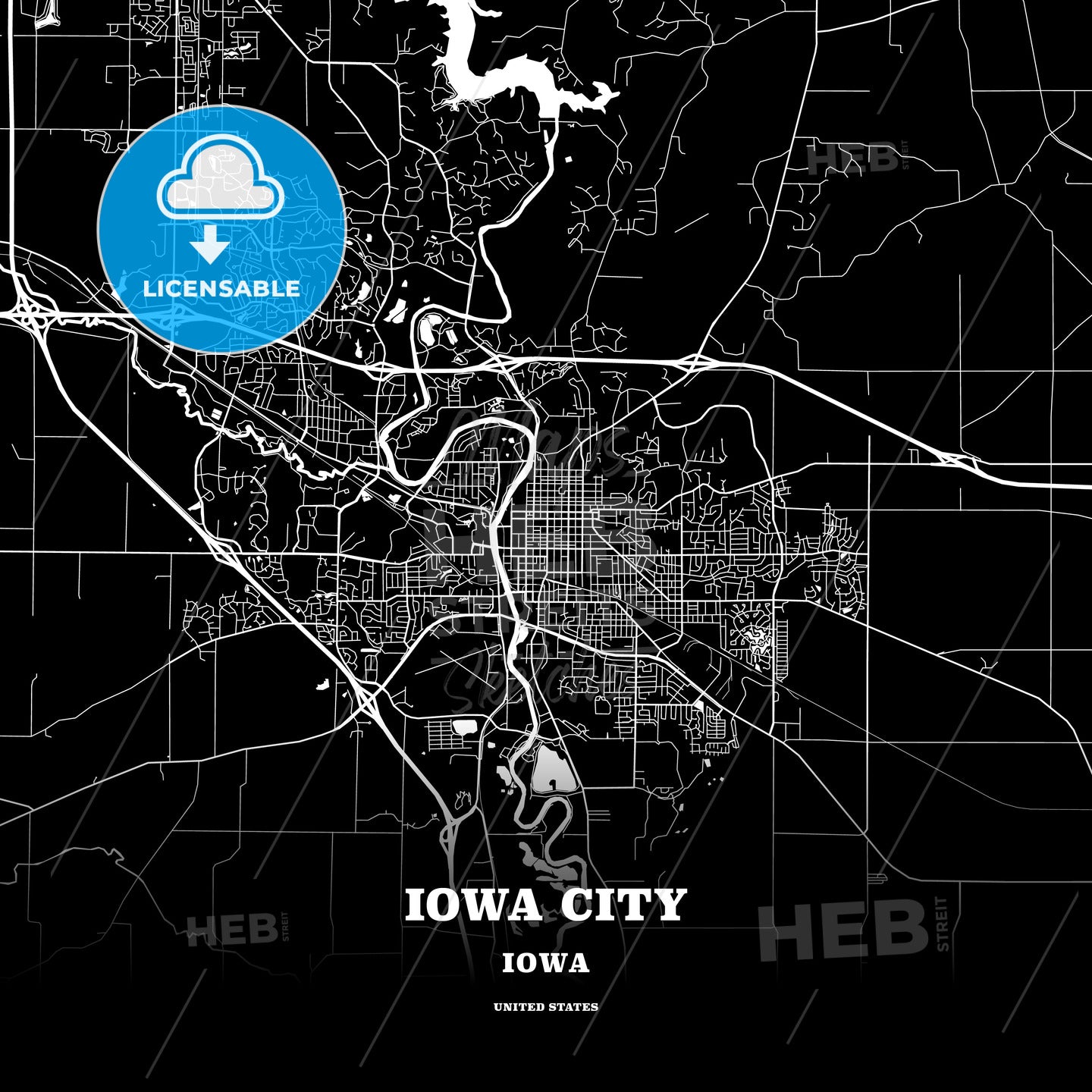 Iowa City, Iowa, USA map